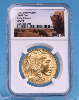 USA 50 $ 2022 F USA Buffalo 1 Oz Gold 9999 Early Releases NGC MS 70