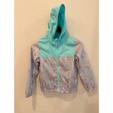 Eddie Bauer Kids Woodland Animal Print Windbreaker Jacket Turquoise Purple
