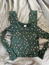 Hanna Andersson Size 12 Happy Trees Organic Cotton Pajama Set Green Super Soft