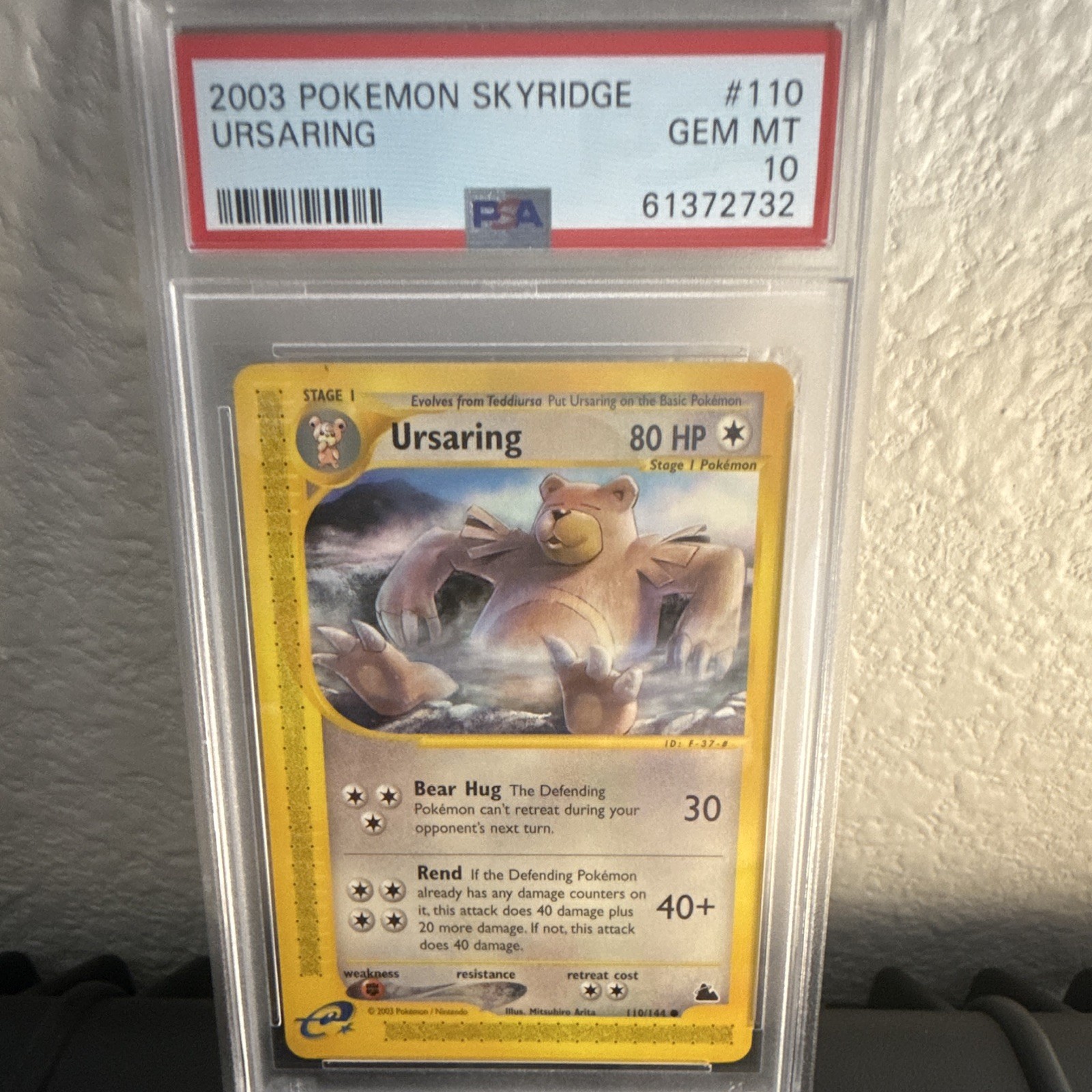 Nintendo Pokémon Ursaring Skyridge Holo Rare PSA 10 110/144 2003 English