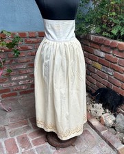 Antique Petticoat UNUSED Edwardian Hand Embroidered Winter Wool XXS c1900