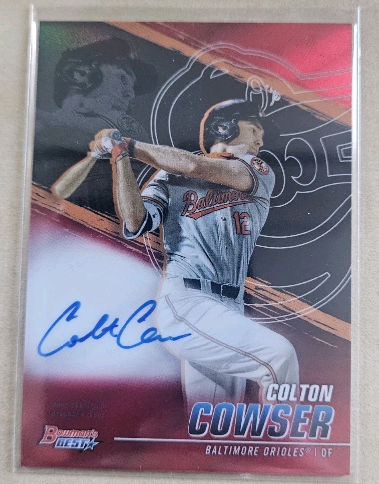 2021 Bowman’s Best Colton Cowser Rookie #32 Red Refractor Auto /10 - Orioles