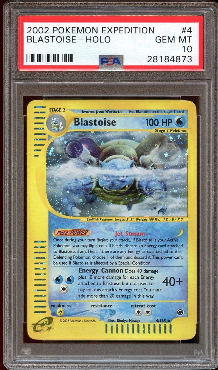 旧裏カメックス Blastoise Base Set Vintage Holo PSA 10 GEM MINT Blastoise 4/165 HOLO RARE Expedition Base Set