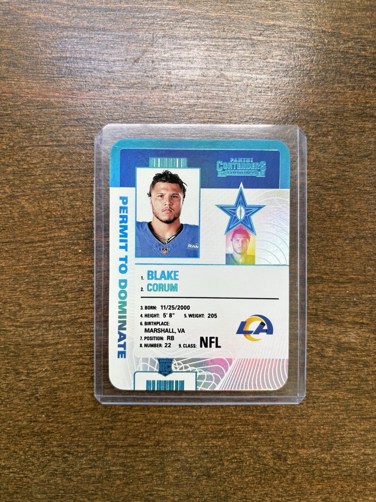 2024 Contenders Blake Corum RC Rookie Permit To Dominate #10 Rams Case Hit SSP