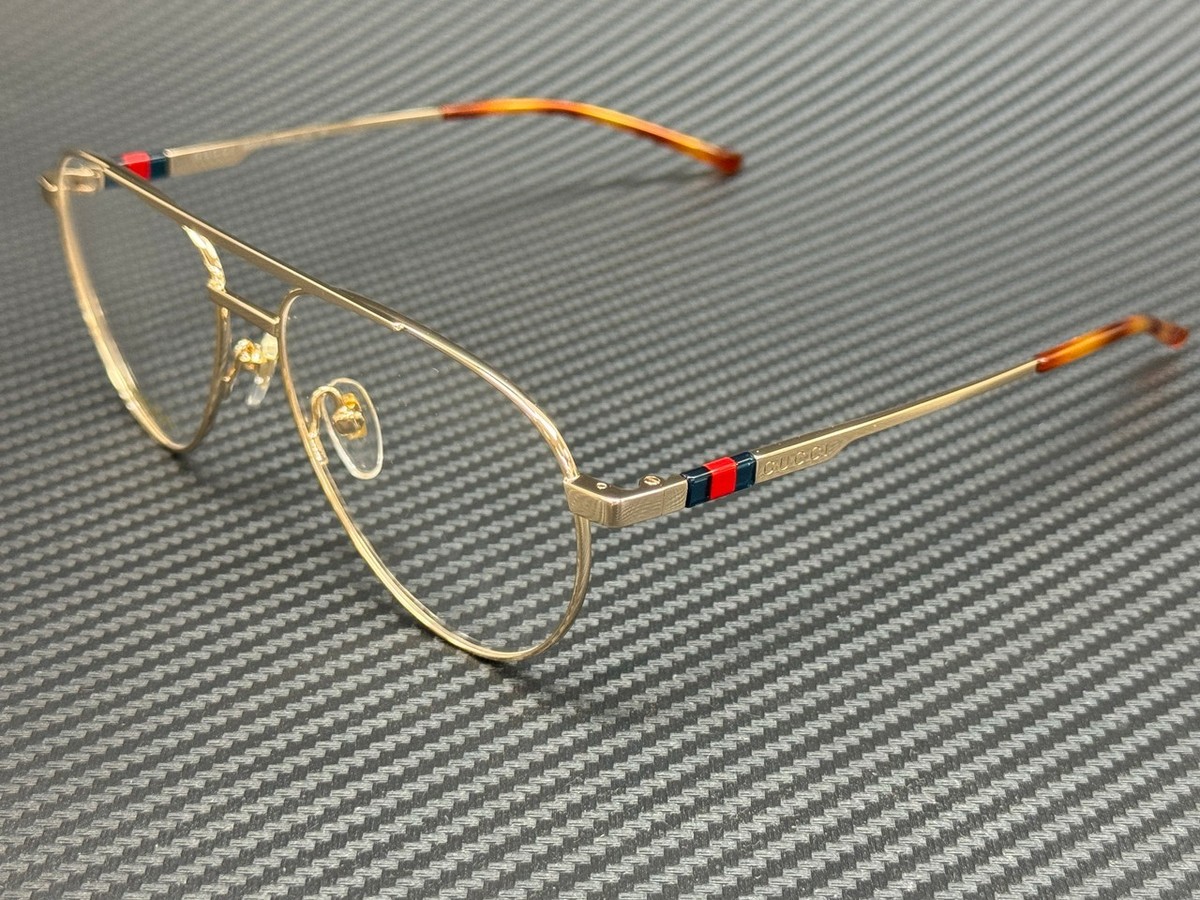 GUCCI GG1679O 002 Gold Men's 56 mm Large Eyeglasses 889652500072