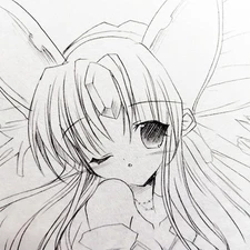 Original Hand-Drawn Anime Pencil Sketch on Shikishi Board