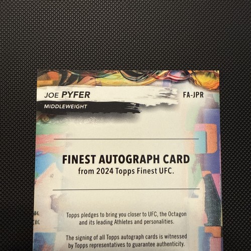 2024 Topps Finest Joe Pyfer Gold Shimmer automático/39 en tarjeta autógrafa - Imagen 6 de 6