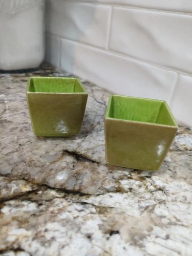 McCoy Lime Green Small Planter Lot Of 2