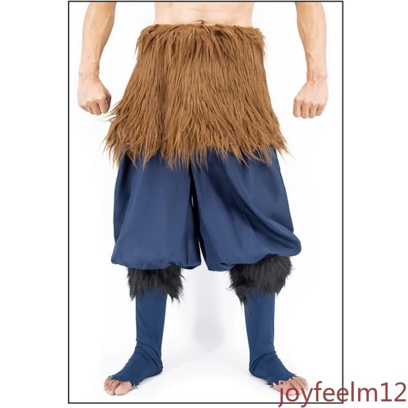 Cazador de demonios Kimetsu No Yaiba Hashibira Inosuke Disfraz Pelucas Máscara Conjunto Foto 2 de 4