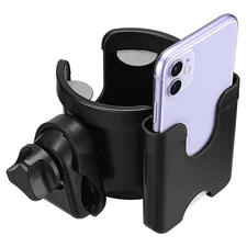 Suranew Universal Stroller Cup Holder, Adjustable Drink Holder with Phone Ho...