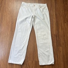We The Free Denim Pants 33 White Wide Leg Button Fly Low Rise Boyfriend Shelby