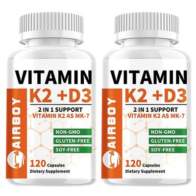 Vitamin K2 + D3 240pcs - Bone Support, Joints, Heart Health, Muscle Strength