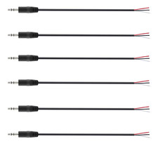 6Pcs 2.5Mm Male Plug to Bare Wire Open End TRS 3 Pole Stereo Plug Jack Connector