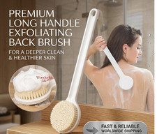 Long Handle Bath Body Brush Soft Back Shower Exfoliating Skin Scrubber Massager