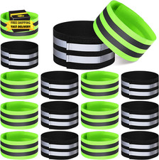 16 Pieces Reflective Bands Reflector Bands for Wrist, Arm, Ankle, Leg, High Visi