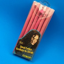 Conair 62501 Spiral Curlers 12 Small Pink 8" Bendable Y2K