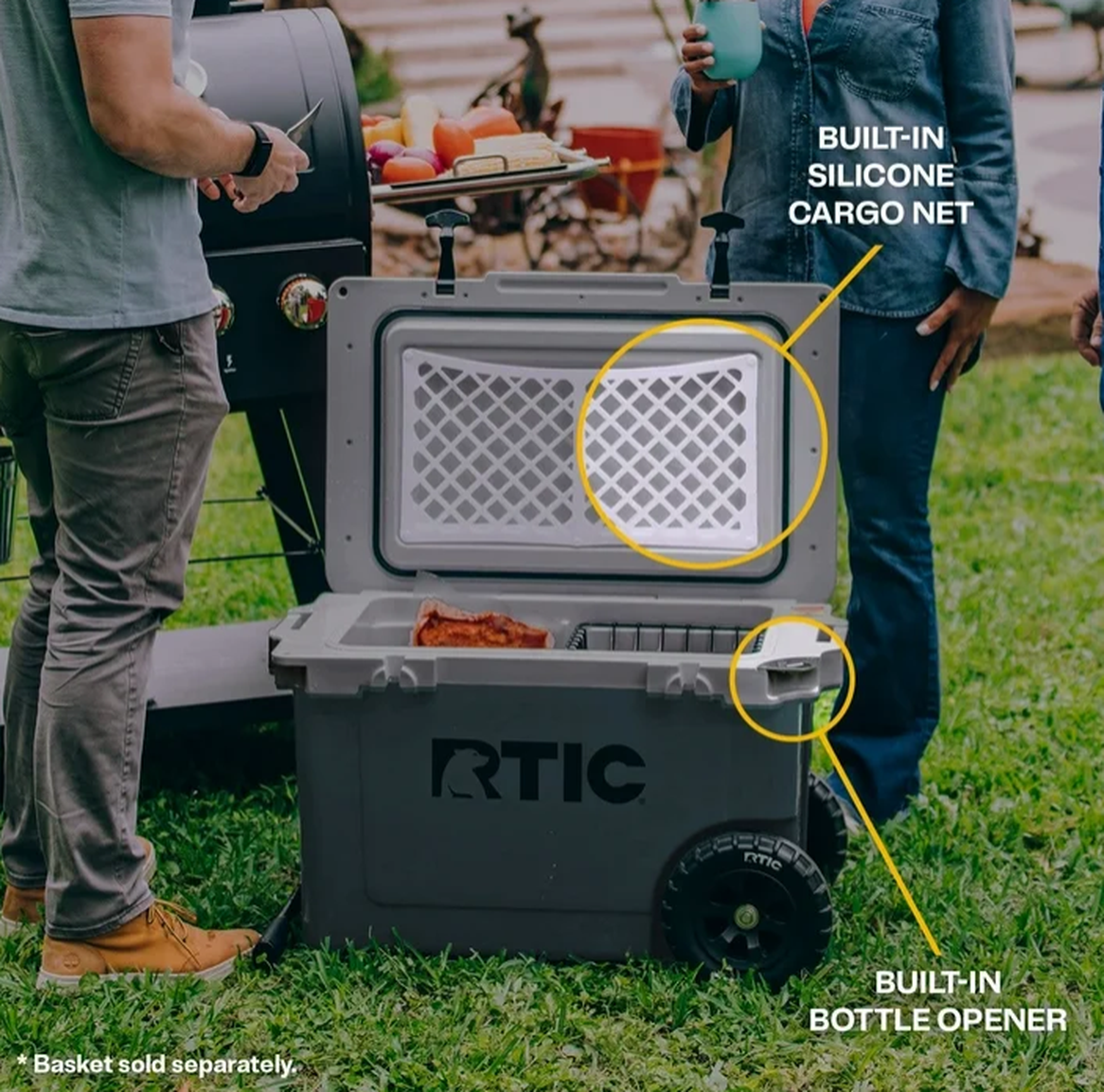 RTIC 52 QT Ultra-Light Wheeled Hard-Sided Ice Chest Cooler, 78