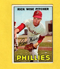 1967 Topps Rick Wise #37 Philadelphia Phillies G/VG- FREE SHIPPING
