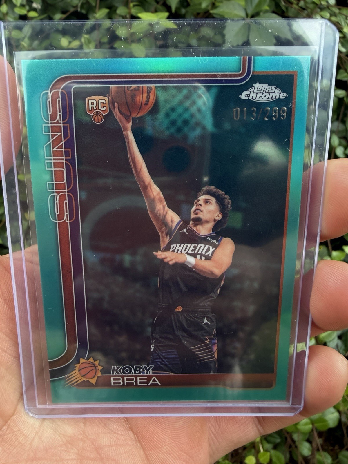 Topps 2026 Chrome Koby Brea Phoenix Suns #192 Rookie RC 013/299 Parallel