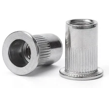 30 Pcs 3/8"-16 Rivet Nut, 304 Stainless Steel Flat Head Rivnut Threaded Insert