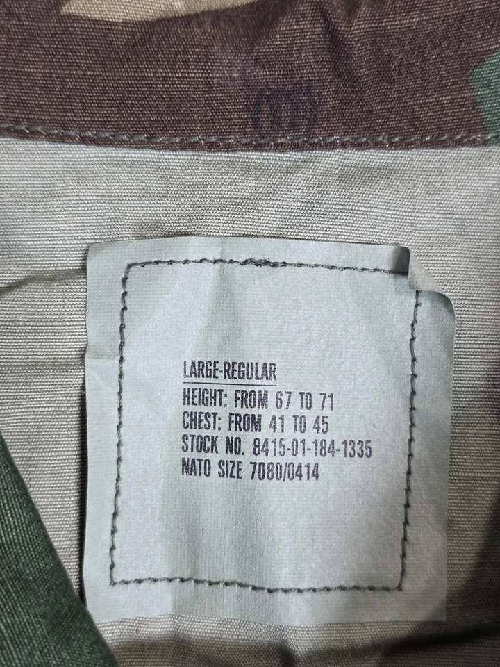 VINTAGE US Army BDU Jacket Mens Large Regular Woodland Camo Hot Weather 80s - Image 2 of 4