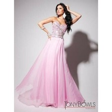 CLEARANCE WAS $453 Tony Bowls Evenings Chiffon Prom Dress TBE11342 Pink Size 8