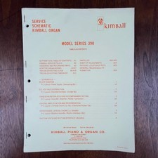 VINTAGE KIMBALL MODEL SERIES 390 SERVICE SCHEMATICS