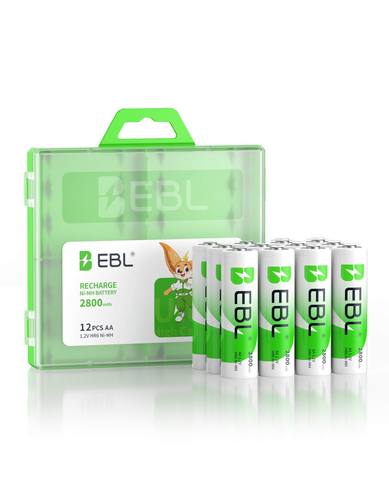 EBL Lot AA AAA Rechargeable Batteries 2800mAh 2300mAh 1100mAh 800mAh NI-MH + Box