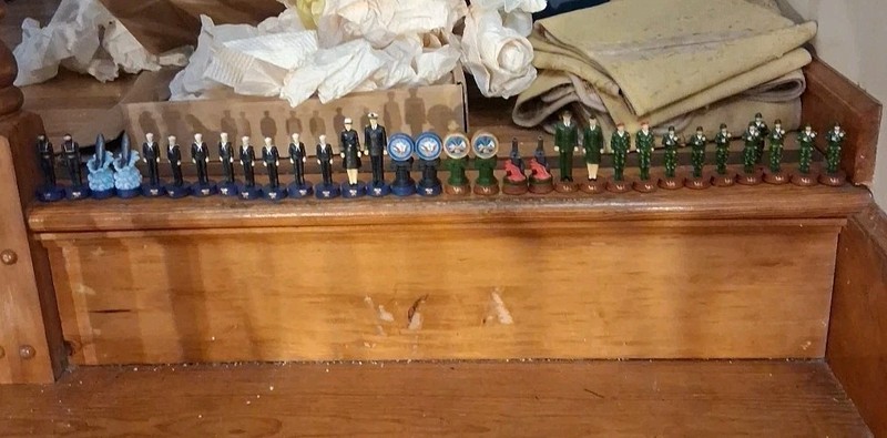US Military Army vs Navy Chess Set, No Board