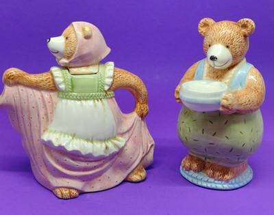 The  Three Bears Cream and Sugar Set  By Applause, Ceramic