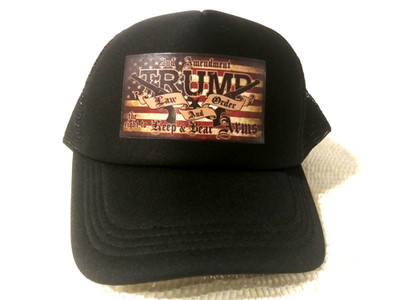 NEW TRUMP Hat SnapBack Black Cap 2nd Amendment Law & Order To Keep & Bear Arms