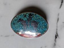 Turquoise Chip Inlay Horseback Rider Belt Buckle