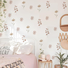 Daisy Wall Decals  84 PCS Boho Flower Stickers for Girls' Rooms, Playrooms, and