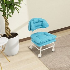 Blue Rolling Stool With Back Rest, Heavy Duty Rolling Stool, Roller Chair