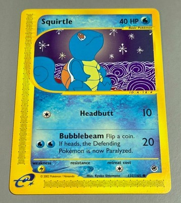 Squirtle # 132/165 Common Expedition Basis-Set 2002 EN Near Mint-Mint Vintage