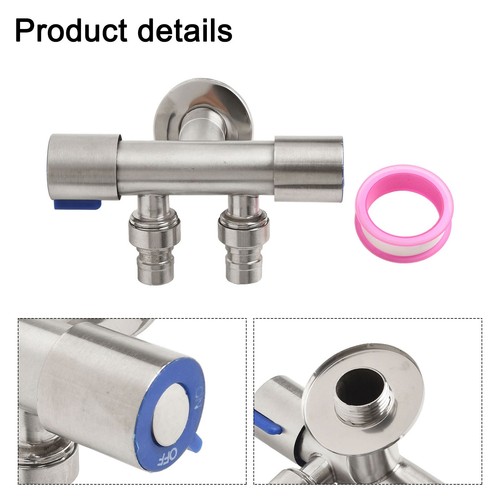 Versátil válvula angular de acero inoxidable para baño y lavadora - Imagen 10 de 12