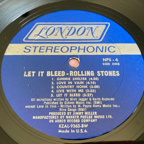 ROLLING STONES LET IT BLEED FIRST PRESS VINYL LP RECORD INNER SLEEVE ONLY 1969