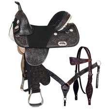 HILASON Western Horse Saddle Treeless American Leather Barrel  for Horses