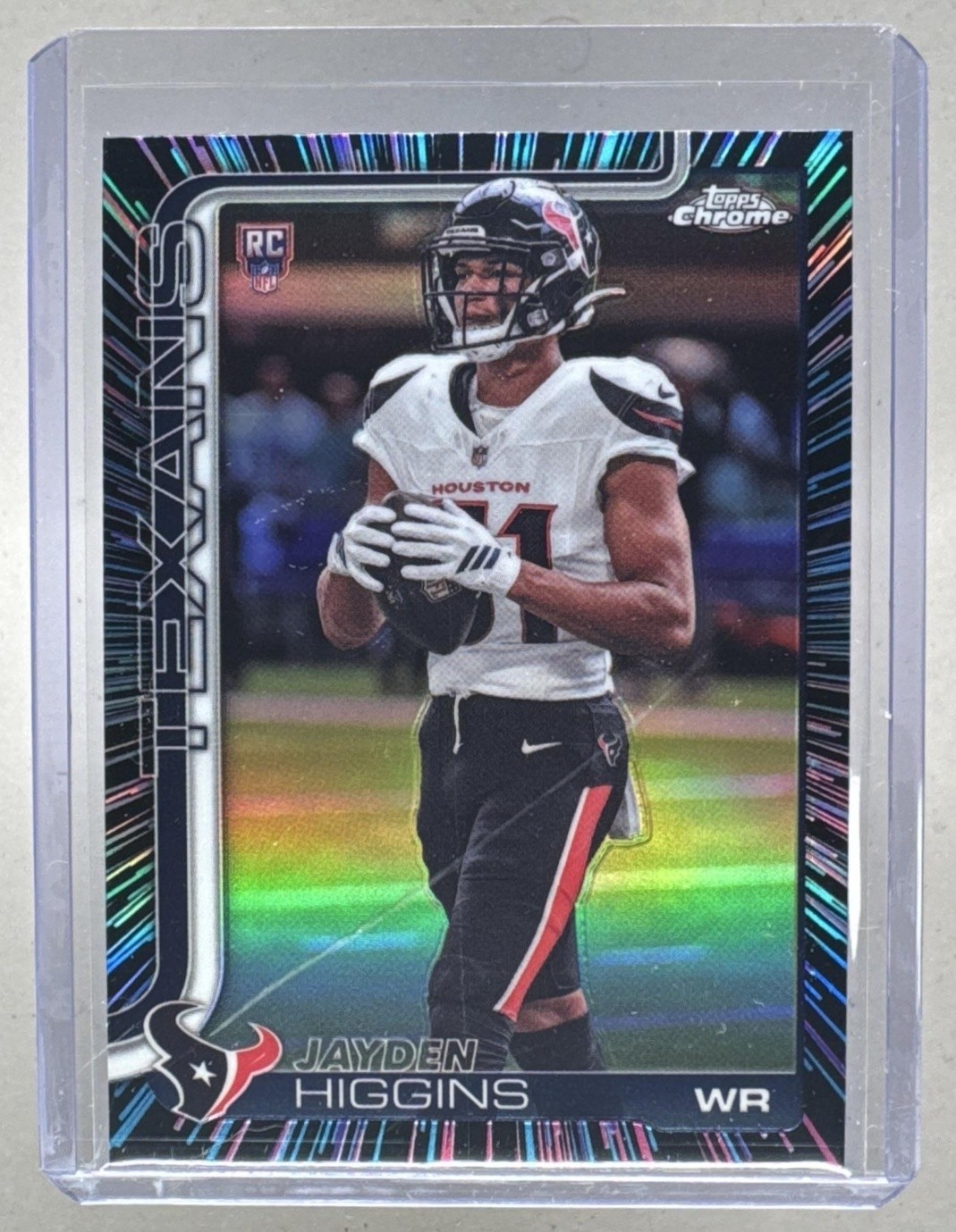 Jayden Higgins 2025 Topps Chrome #343 Neon Pulse Refractor Rookie RC