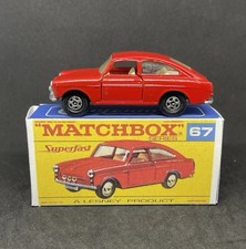 Lesney Matchbox 67 Custom Red Vw 1600 Superfast Repro Box Restored.