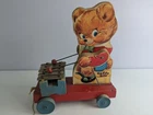 Vintage Fisher Price Teddy Zilo Wooden Pull Toy #777 Bear Playing Xylophone 1950
