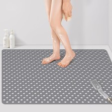 Large Shower Mat, 47 x 32 inch Non Slip Shower Mats for Inside Shower with Dr...