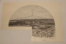 1893 magazine engraving ~ CATANIA WITH ETNA IN BACKGROUND, Italy