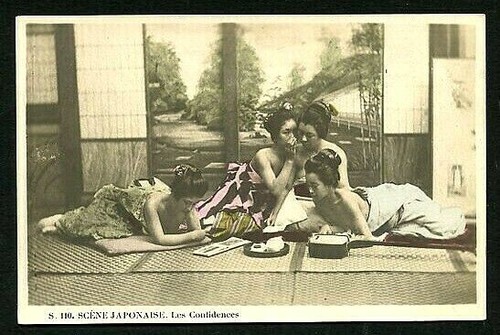 Franco/Japanese 1910 SCENE JAPANESE Risque Hand Tinted RPPC ~ VASTA Archive
