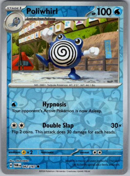 Pokemon - Poliwhirl - 042/167 - Reverse Holo - Twilight Masquerade