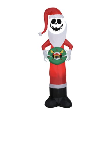 Disney 5.5 Ft Nightmare Before Christmas Jack Skellington with Monster Wreath - Picture 2 of 6
