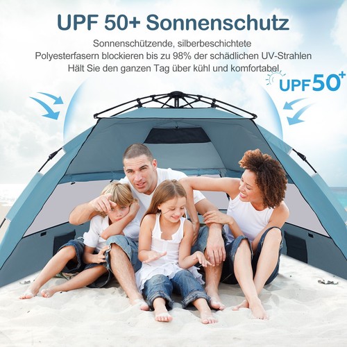 Puluomis Pop up Strandzelt Strandmuschel Automatisches Strand Zelt UV-Schutz 50+ - Bild 5 von 12