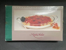 Silver Plated 3 Quart Oval Open Baker w/ Removable Glass Liner