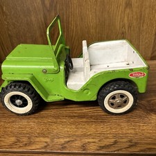 Vintage Tonka Jeep W/ Folding Windshield Original Pressed Steel Green