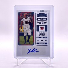 2022 Panini Contenders ZACHARY CARTER #195 Rookie TICKET AUTO Cincinnati BENGALS